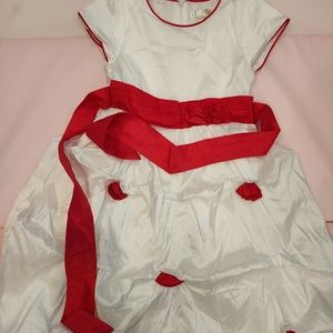 Christmas/flower girl dress white/red size 12